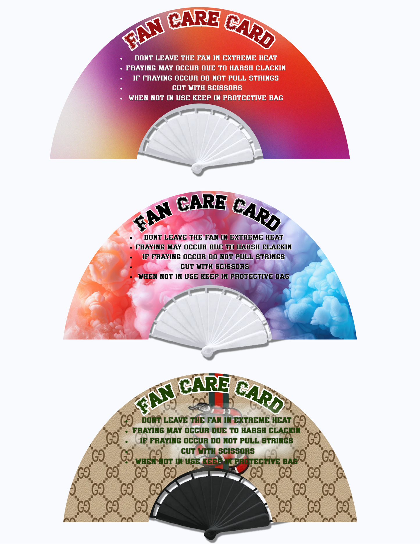Clack Fan Care Card